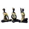 Resin Yoga Lady Showpiece For Home Decor & Office Decor (Set of 3), Multi Colour, Figures