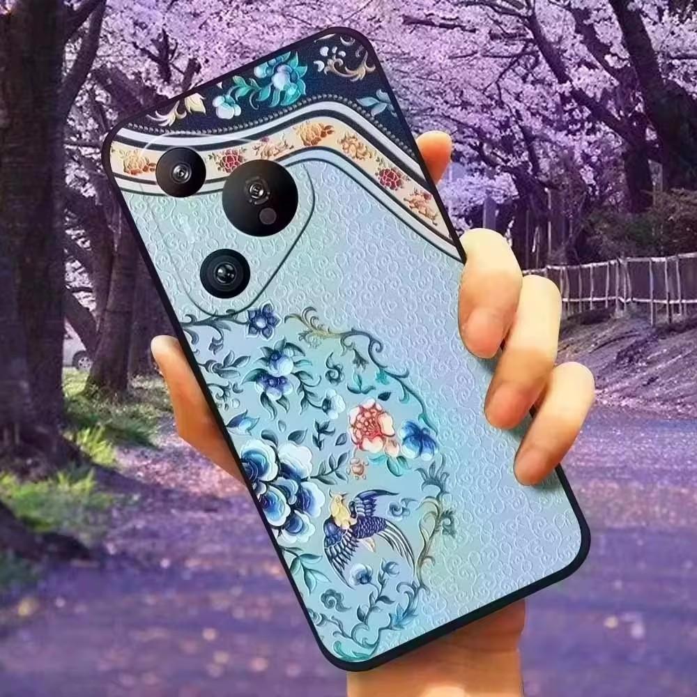 Чехол для Vivo Y33 / Y35 / Y36 с 3D цветочным рельефом, силиконовые тисненые задние крышки для Vivo Y36 4G, Чехол VivoY36 с принтом, мягкий, мультяшный