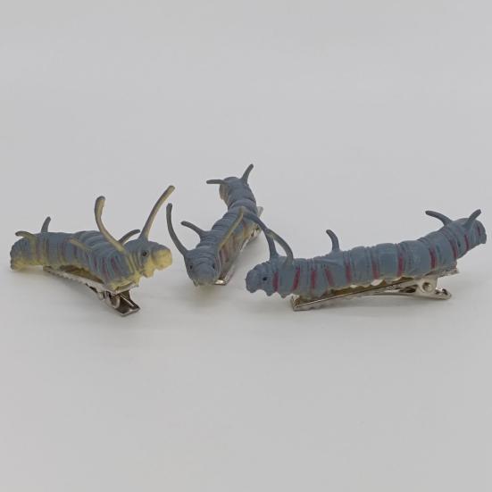 12 шт. расписанных вручную заколок для волос в виде гусеницы для женщин и девушек, дизайн животных, ручная работа, заколка из смолы, аксессуары для волос на Хэллоуин