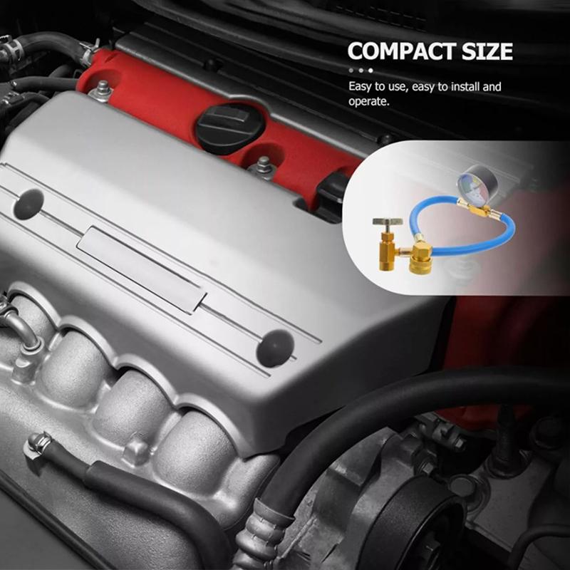 Автомобильный 15,7" шланг для заправки хладагентом R134A A/C с манометрами, резиновый заправочный шланг для кондиционера автомобиля