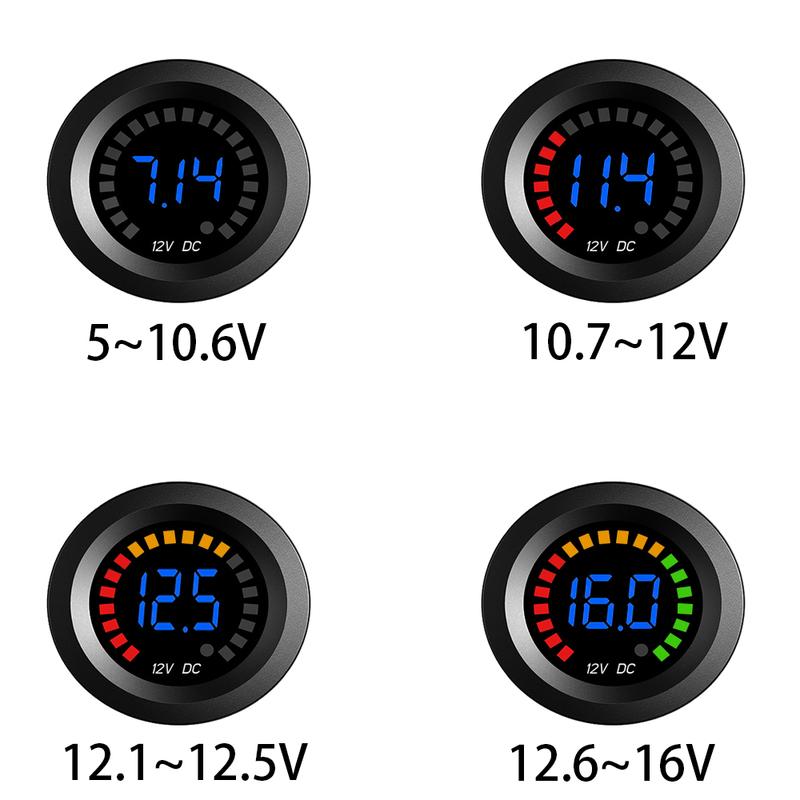 DC 12V Universal Car Motorcycle Boat LED Digital Voltmeter Panel Volt Meter Monitor Gauge Display Car Accessories