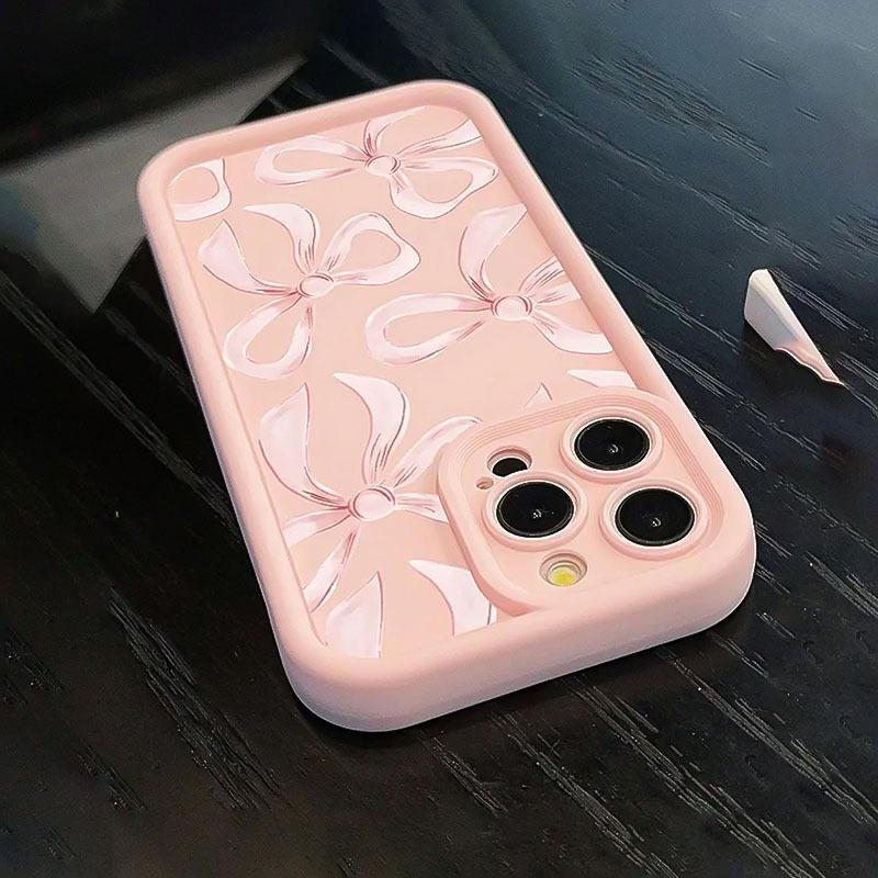 Красивый чехол для телефона с рисунком в виде розового банта, подходит для iPhone 17 16 15 14 13 12 11 Pro/Max/Plus, противоударный