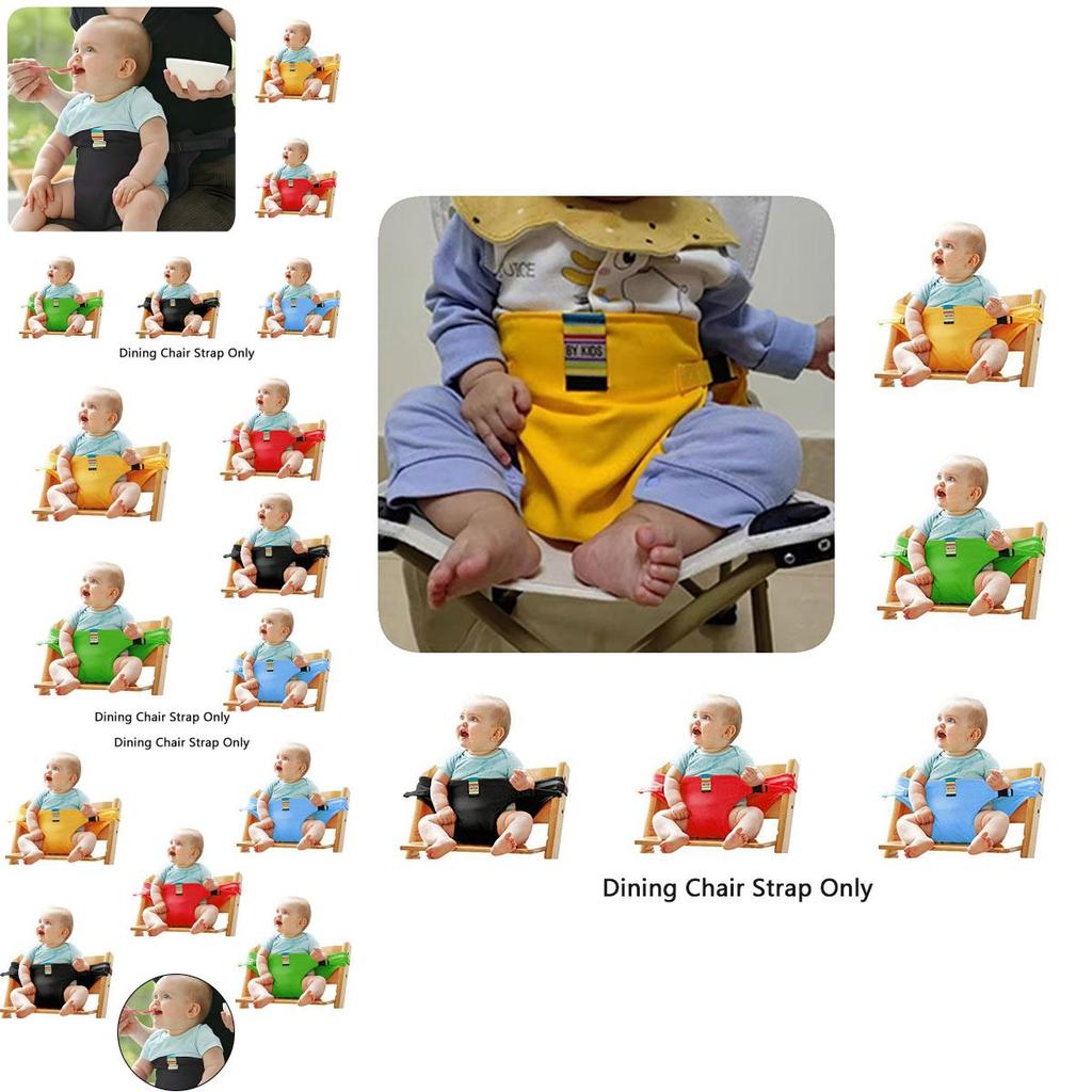 Складной детский безопасный стульчик для кормления с портативным дизайном и полиэстеровой тканью ярких цветов