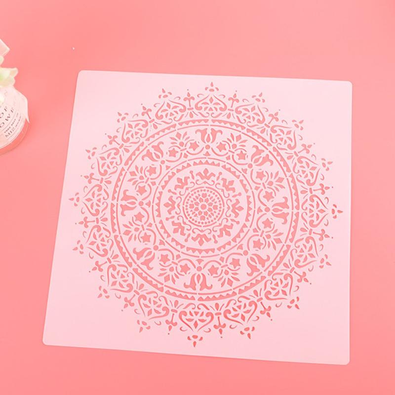 30 см Diy Craft Mandala Mold для рисования трафаретов, штампованной бумажной карты, шаблона