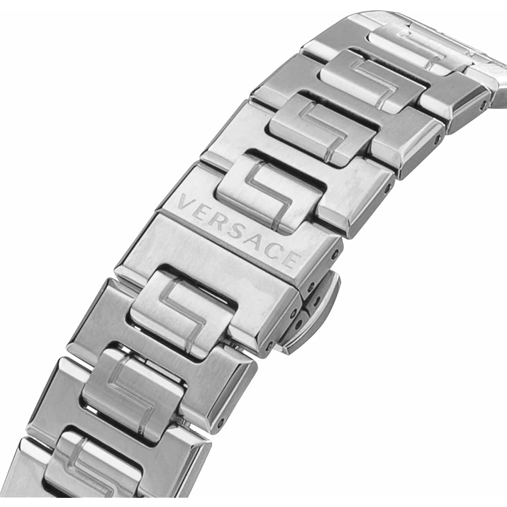 Versace Dylos Men's Watch Silver Dial Quartz Water Resistant Sapphire Glass 38mm Silver