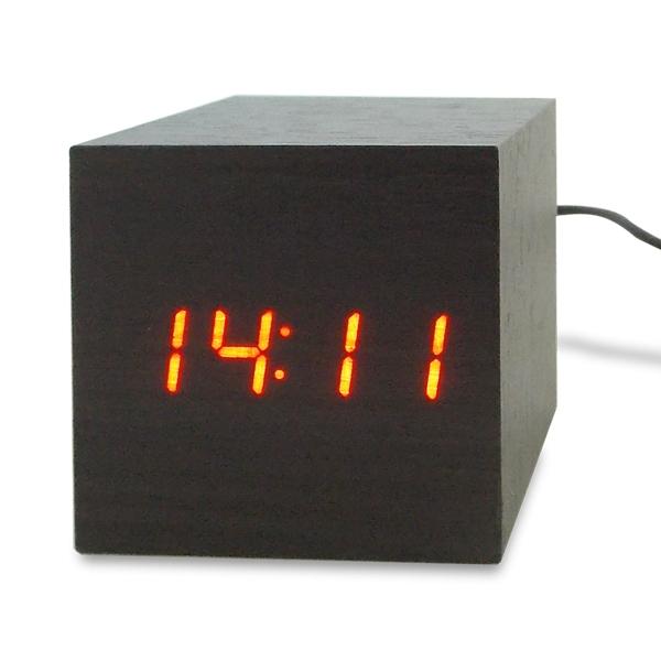 Wooden Cube Morning Alarm Clock Led Display