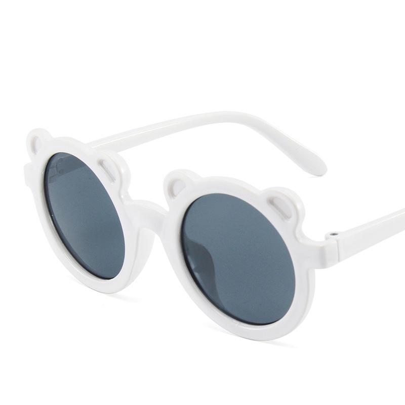 Винтажные детские очки для девочек, защитные очки для мальчиков, солнцезащитные очки в форме медведя с рисунком UV400, милые классические детские круглые очки