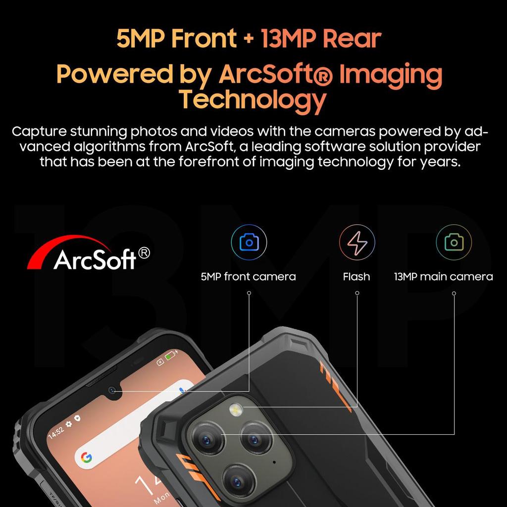 Blackview BV5300 Plus Rugged Phone 6.1 HD 60Hz Display 8GB+128GB Android 13 6580mAh Battery 5MP+13MP Camera Cellphone