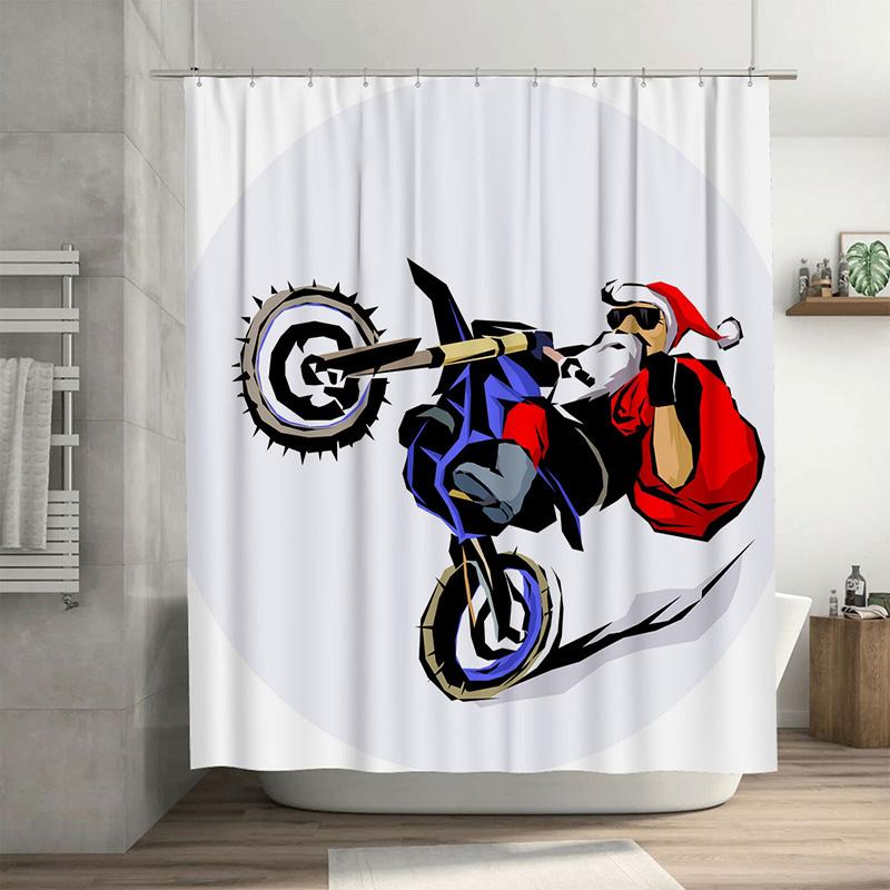 TU Мотоцикл Шторка для душа Гонки Декор мотоцикла Шторка для ванной Speed Bike Вкладыш для душа Современная художественная печать Водонепроницаемая