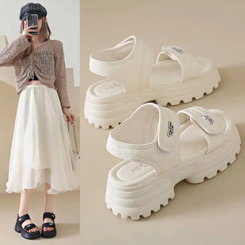 Fashion Open From The Back Round Foot Woman's Slippers For Travel Trainers Shoes Sandal Unisex Sneakers Sport First Degree Brand