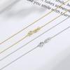 Тонкое ожерелье-коробочка из серебра 925 пробы с белым золотом для ключицы
