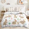 3D Printed Rabbit Bedding Set Cute Animal Down Duvet Cover Pillowcase 2/3 Pieces AU/EU/DE Full Size Soft Home Textile Easter Quilt Cover