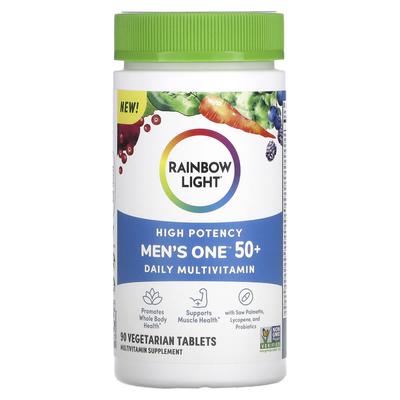 Rainbow Light, Men's One Daily мультивитамины для людей старше 50 лет, высокая эффективность, 90 растительных таблеток