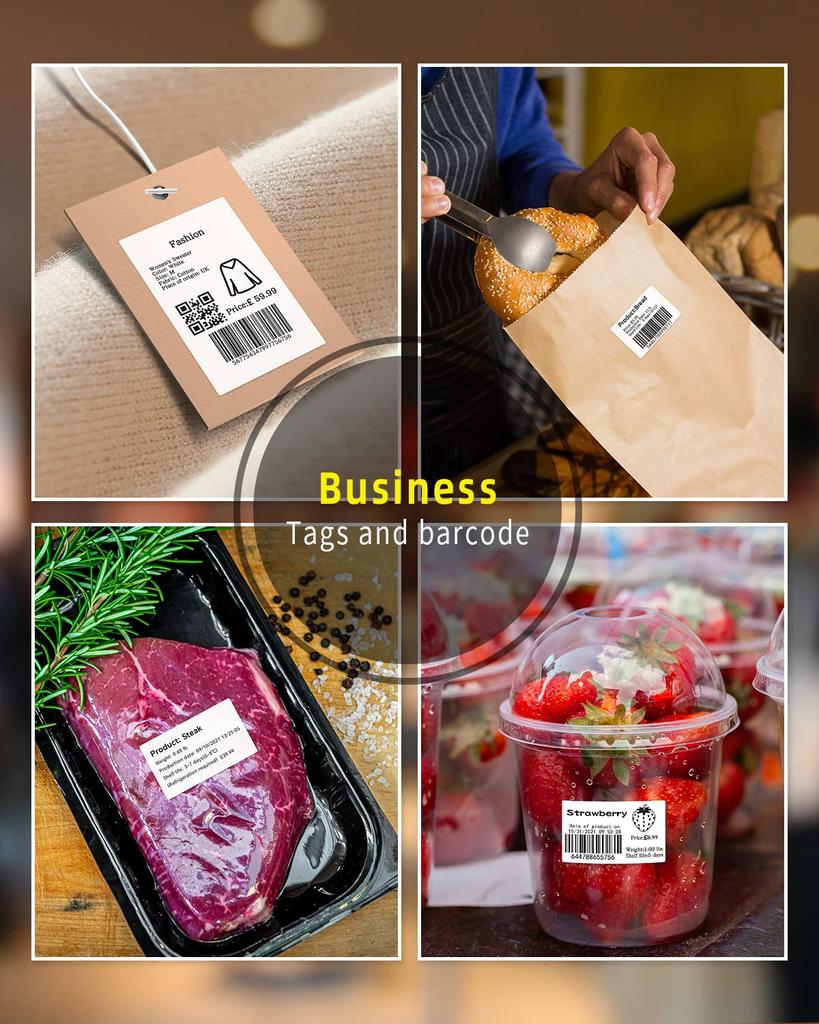 Phomemo Совместимо с этикетками, подлинными этикетками, рулонами, адресами, коммерческими, рулонами ручных наклеек, прочной печатной клейкой лентой, почтовыми, применимо к 3 рулонам