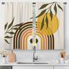 2 Panels Leaf Nordic Geometric Printed Curtain Rod Pocket Window Treatment For Bedroom Office Kitchen Living Room Home Decor