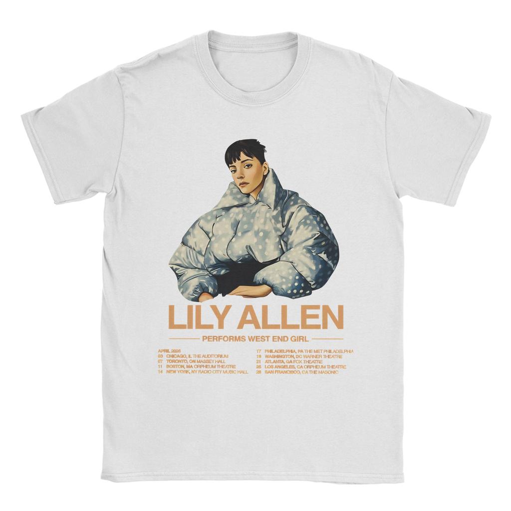 Hipster Lily Allen West End Girl Tour 2026 TShirts for Unisex Round Neck Pure T Shirts Short Sleeve Tee Shirt Plus Size Clothes