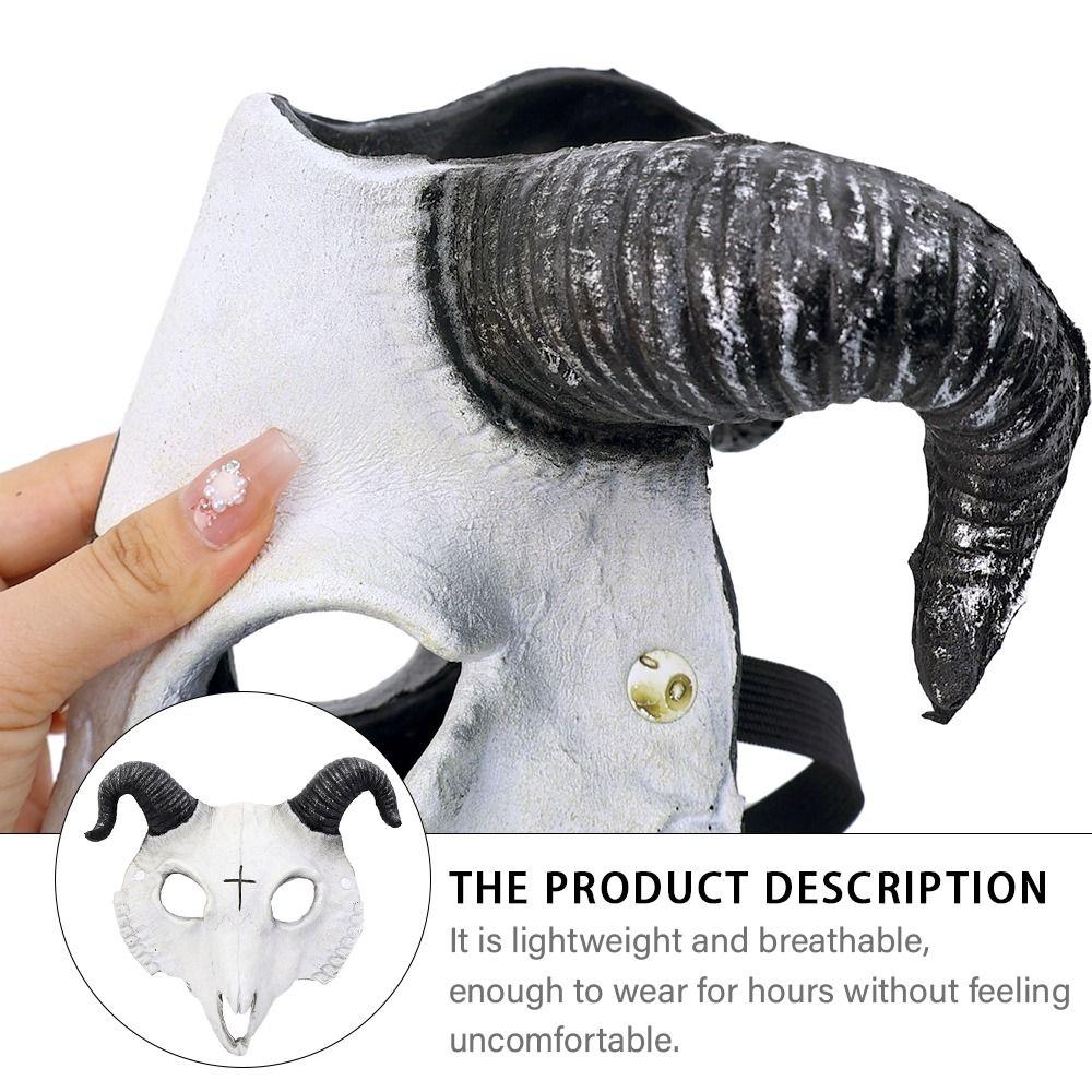 PU Goat Skull Masks Animal Shaped Halloween Horror Mask Halloween Party Decor Rave Stage Show