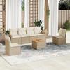 VidaXL Garden Lounge Set with Cushions 7 Pcs, Patio Sofas, Patio Furniture Set, Outdoor Furniture, Beige 3256842