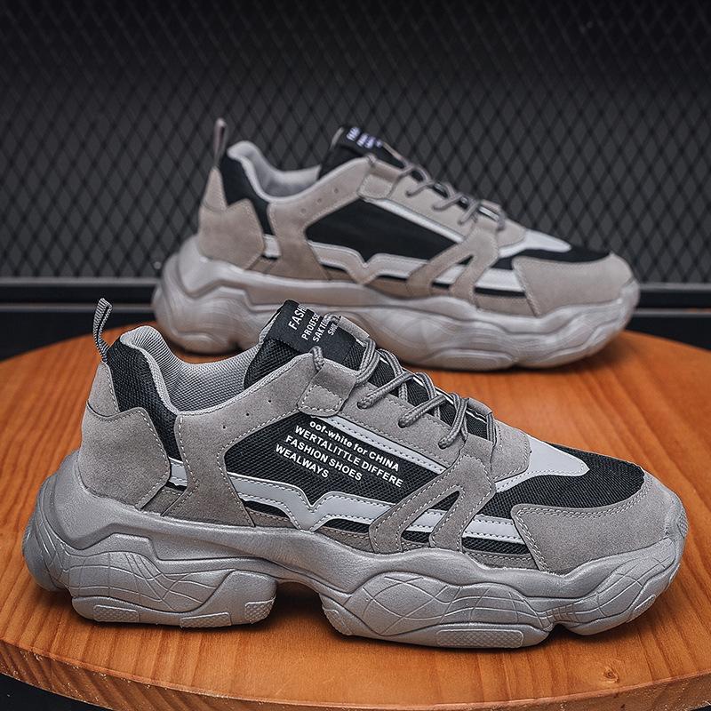2024 Весенние Модные Мужские Повседневные Кроссовки для Бега Дышащие Кроссовки Студенческие Спортивные Кроссовки на Толстой Подошве С Сетчатой Подкладкой Износостойкие