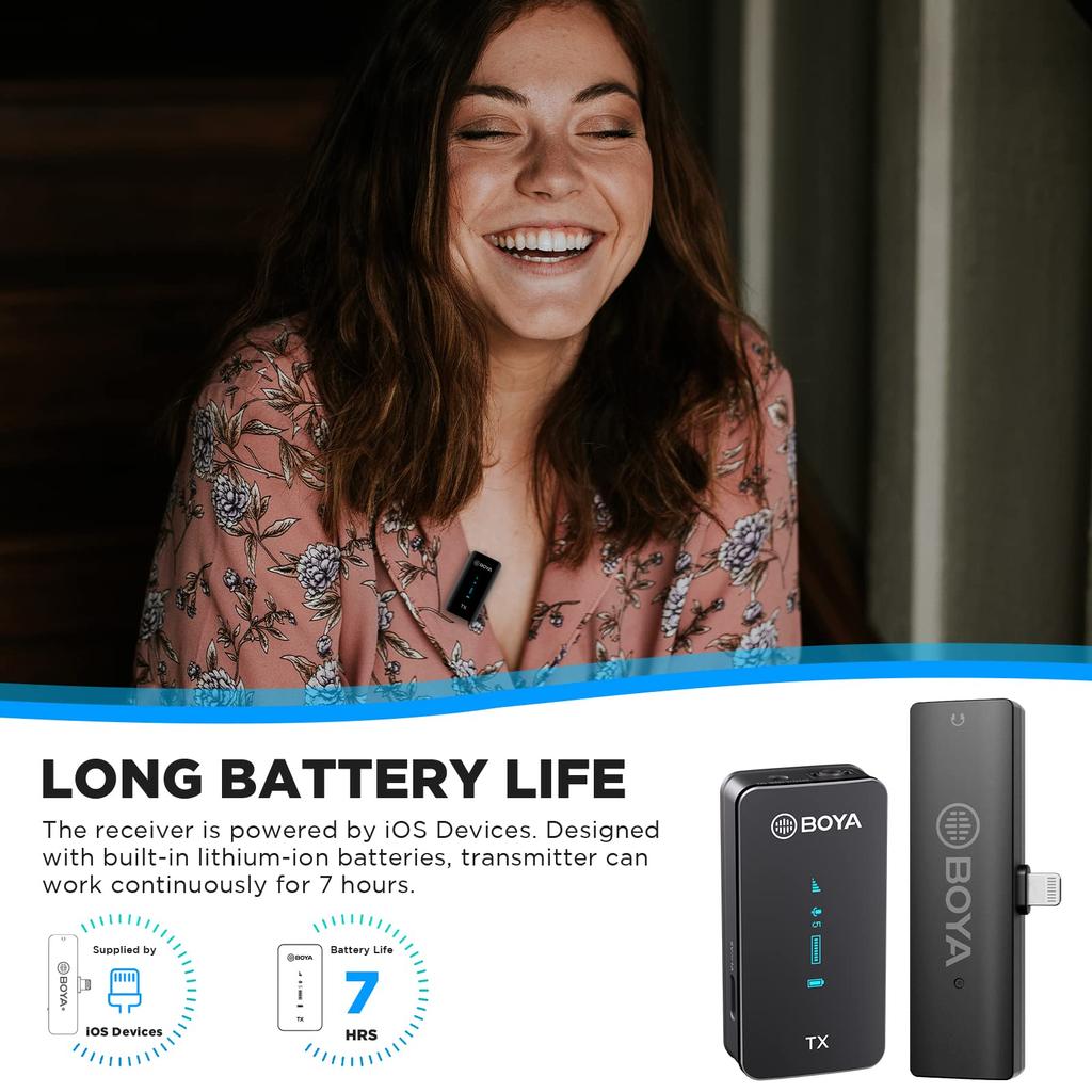 BOYA XM6 S3 iPhone Стриминговый Беспроводной Петличный Петличный Внешний Микрофон с Всенаправленным Звуком OLED Легко Совместимый с DSLR Видео и
