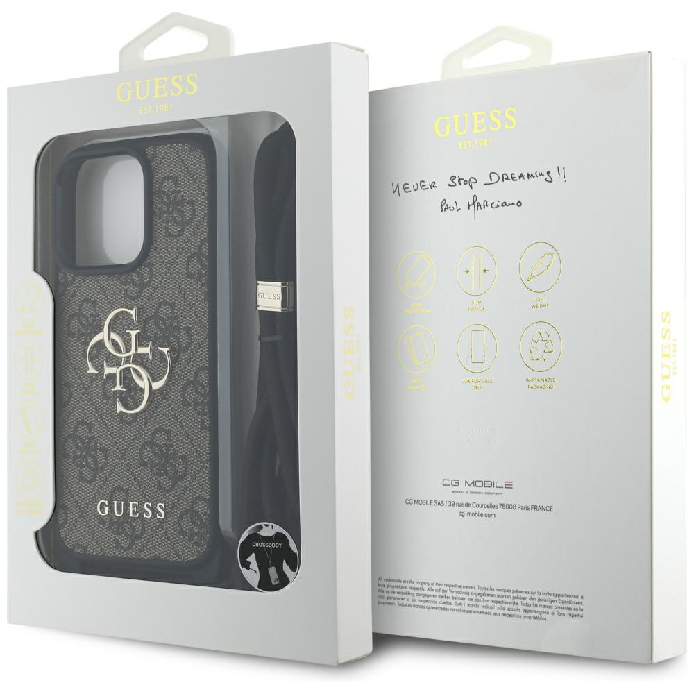Etui Guess 4G Big Logo Cord Stap Crossbody Do Iphone 16 Pro Max, Brązowy