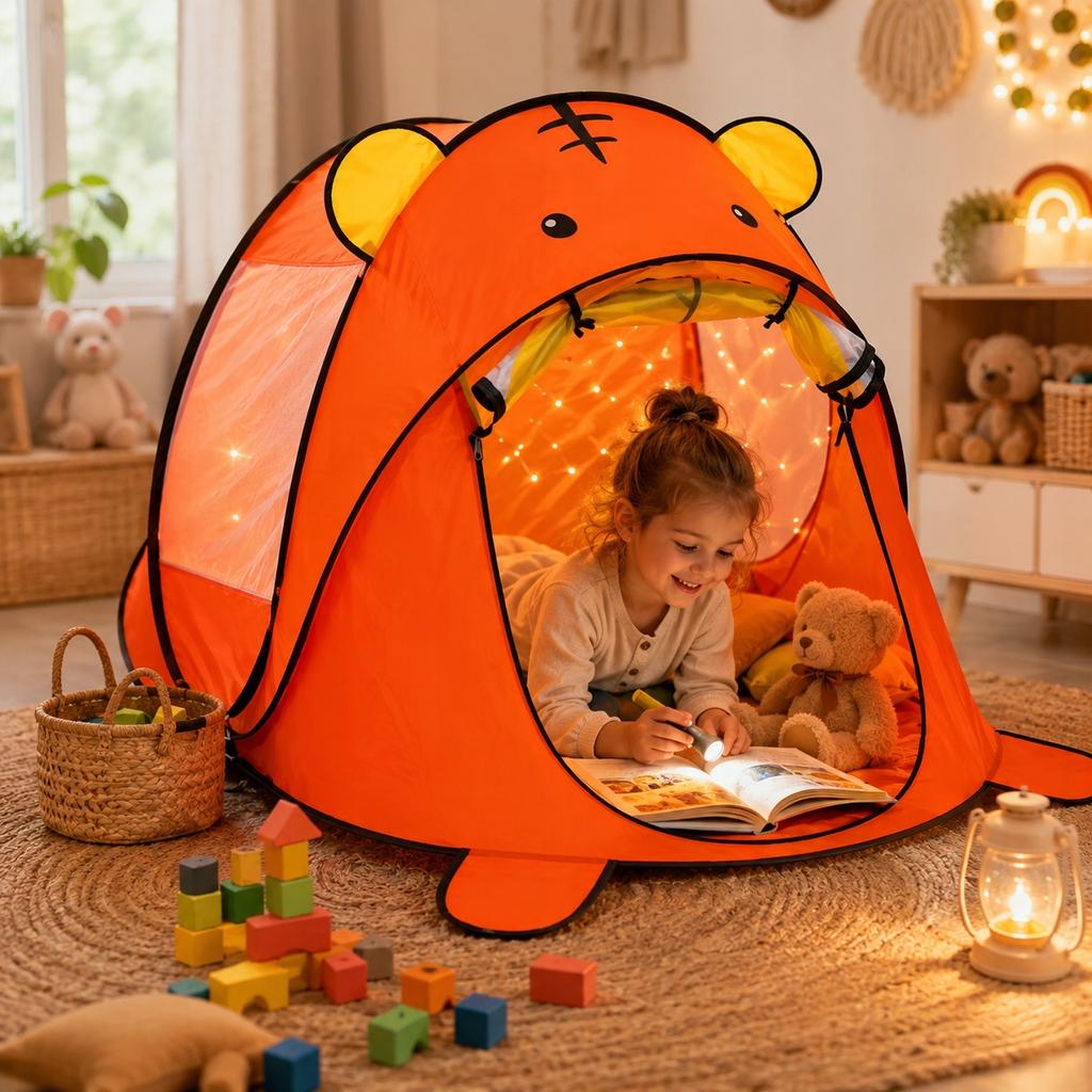 Children' Teddy Bear Tent Self-Placing Garden Beach Playhouse