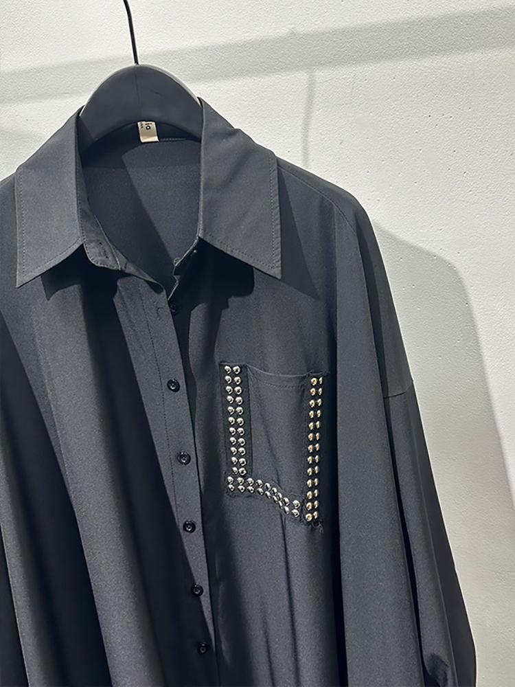 Xitao Свободная рубашка нерегулярной формы с рукавами «летучая мышь» LYD1542