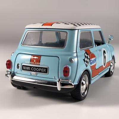 1:32 BMW Morris Mini Cooper 1967 Классическая гоночная модель автомобиля из литого металла, сплав, для украшения дома и рабочего стола компьютера, подарок