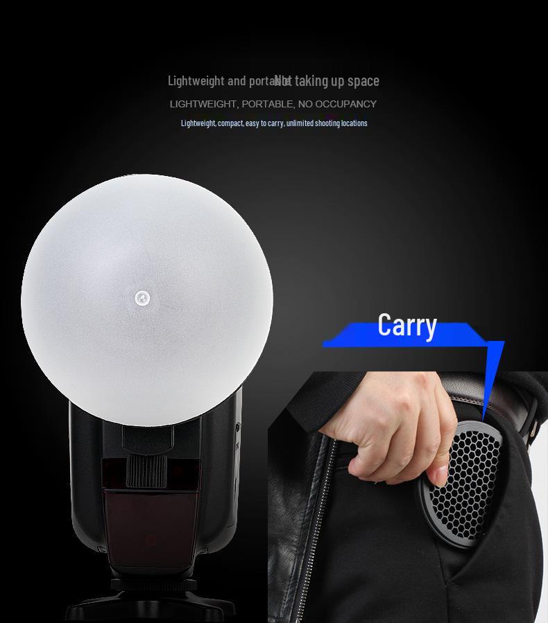 Jiebao TR08 DSLR Magnetic Flash Diffuser with Honeycomb Filters and Quick Release Ball Head
