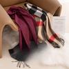 New Wool Scarf for Autumn and Winter Thickened Style for Couples Korean Style Light Luxury Wide Plaid Scarf
