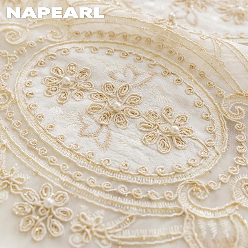 1 шт. NAPEARL High End Luxury бежевый трехмерный вышитый кольцевой тип прозрачной занавески тюль для гостиной спальни украшения окна домашнего декора