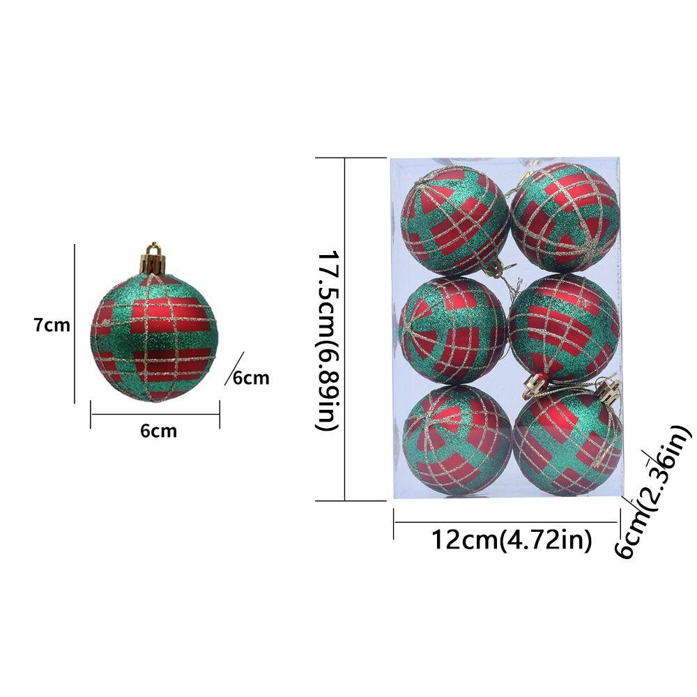 6pcs Shatterproof Christmas Tree Hanging Balls Painted Christmas Gift Balls  Xmas Tree Ornaments