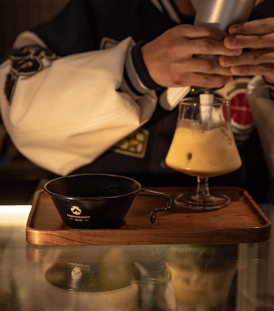 CAMPING MOON Sierra Cup, Black, Stainless Steel, 310ml, 3-Piece Set, BKS-220-3P