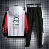 Autumn Men's Casual Sports Suit Hooded Quality Coat Two-piece Set
