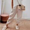2024 Women's Cotton Long Pants with Pockets and Elastic Drawstring