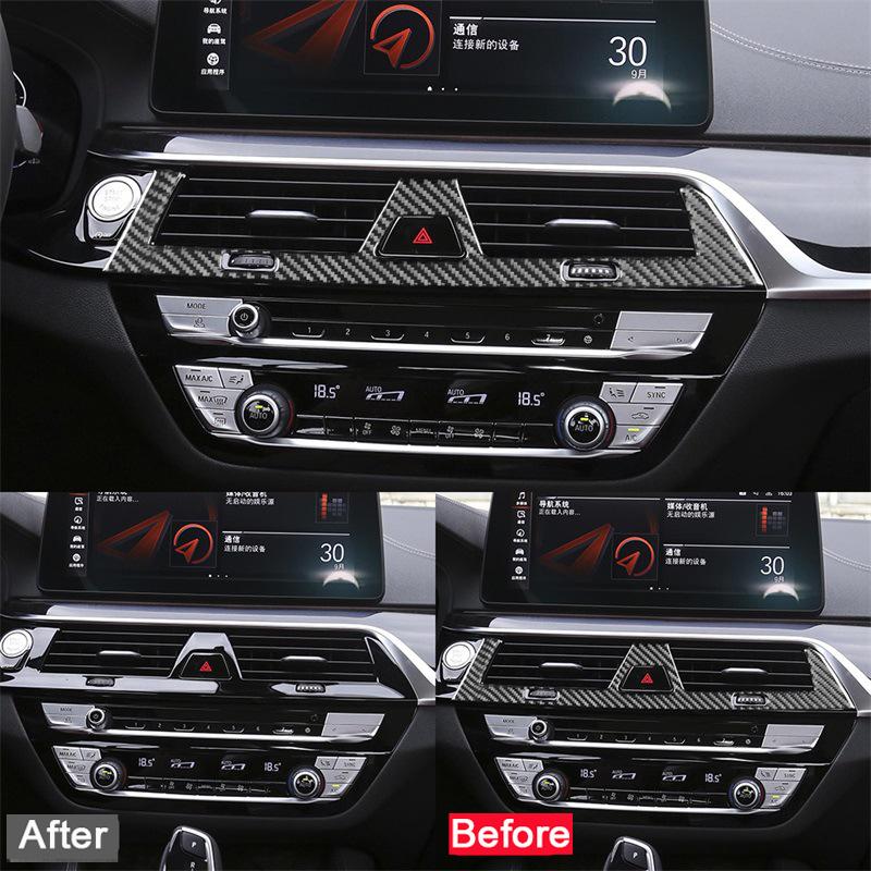 Для BMW G30 5 серии 2018-центральное управление автомобилем, вентиляционное отверстие, декоративная крышка, накладка, наклейка из углеродного волокна, интерьер