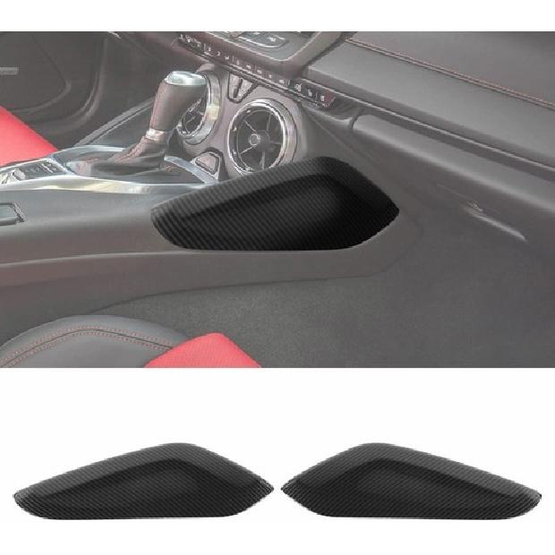 ABS Gear Shift Side Panel Trim Cover Bezels for Chevy Camaro 2016+  Carbon Fiber