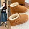 New Women Short Plush Warm Snow Boots Casual Shoes Luxury Winter Suede Fur Chelsea Ankle Boots Flats Platform Ladies Shoes Botas