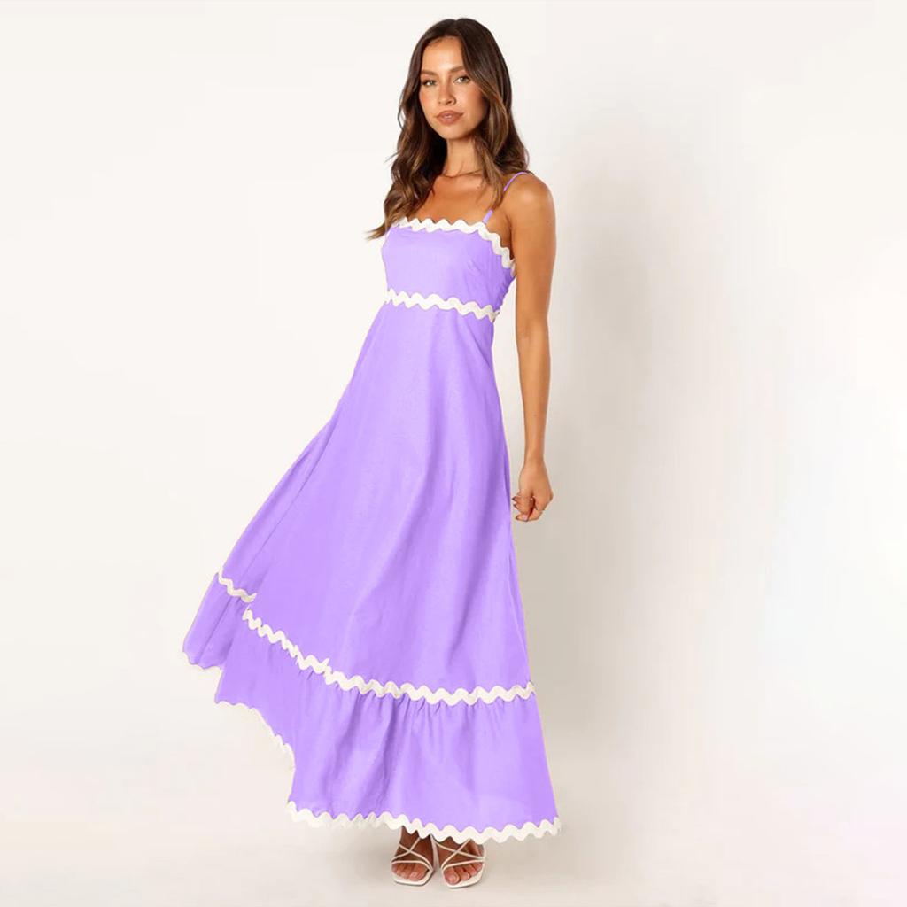 Летний стиль, сплошной цвет, кружево, элегантное платье с лямкой на шее, большие качели, платья