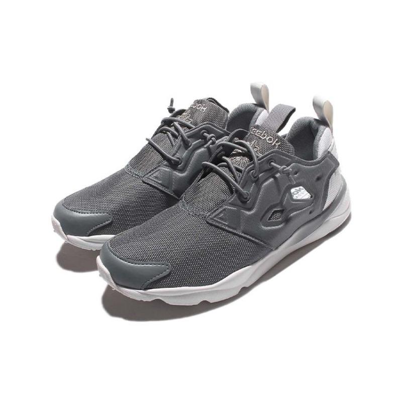 Reebok Furylite Чистые Минималистичные Ткань Синтетическая Кожа Низкие Марафонские Беговые Кроссовки Женские Темно-Серые BD1436