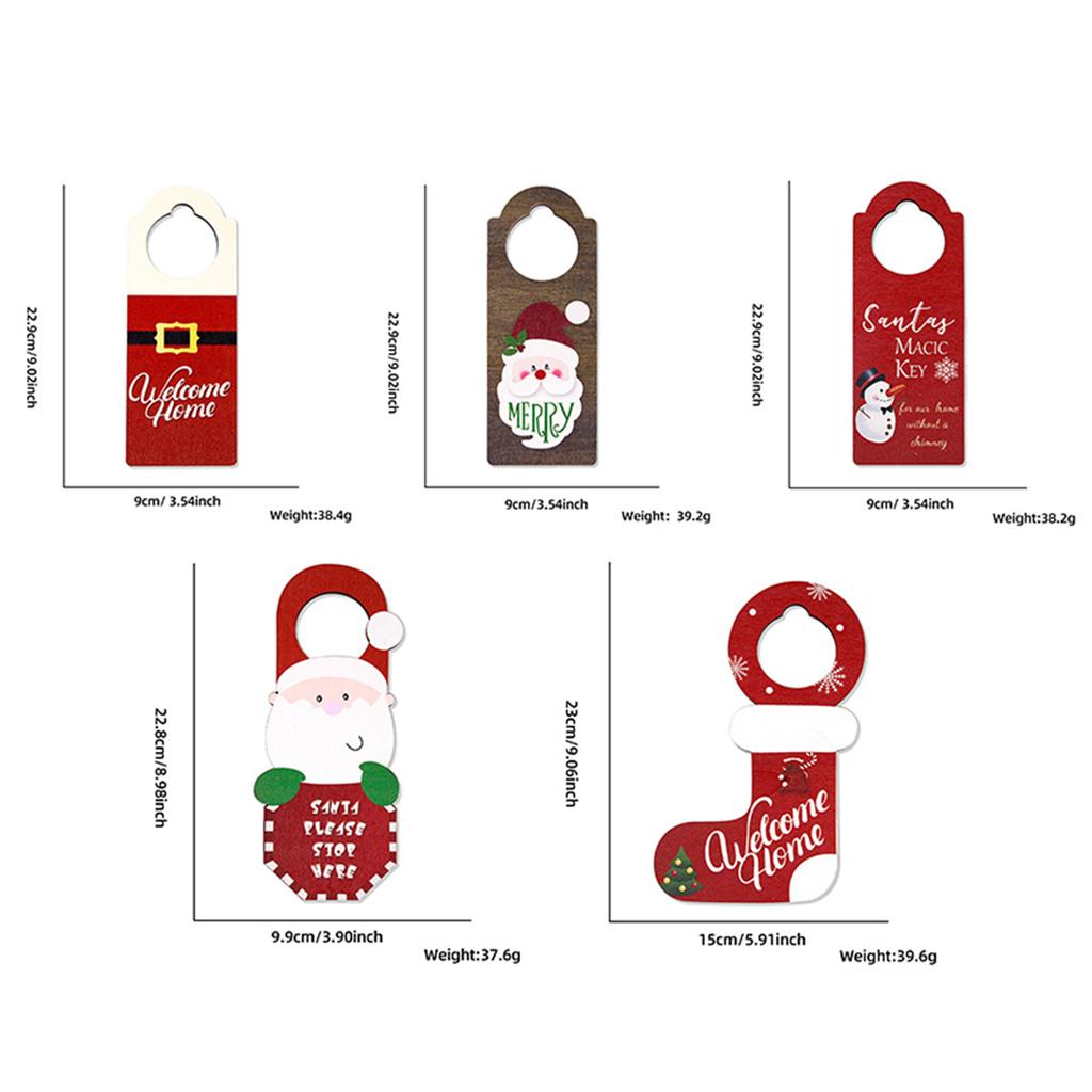 Festive Christmas Door Decoration Ornament Santa Gift Door Wall Hanging Ornament Christmas Tree Hanging Decors