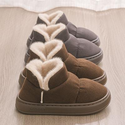 Осенние и зимние мужские и женские хлопковые тапочки для дома, противоскользящие, для пары, сумка для улицы и хлопковая обувь