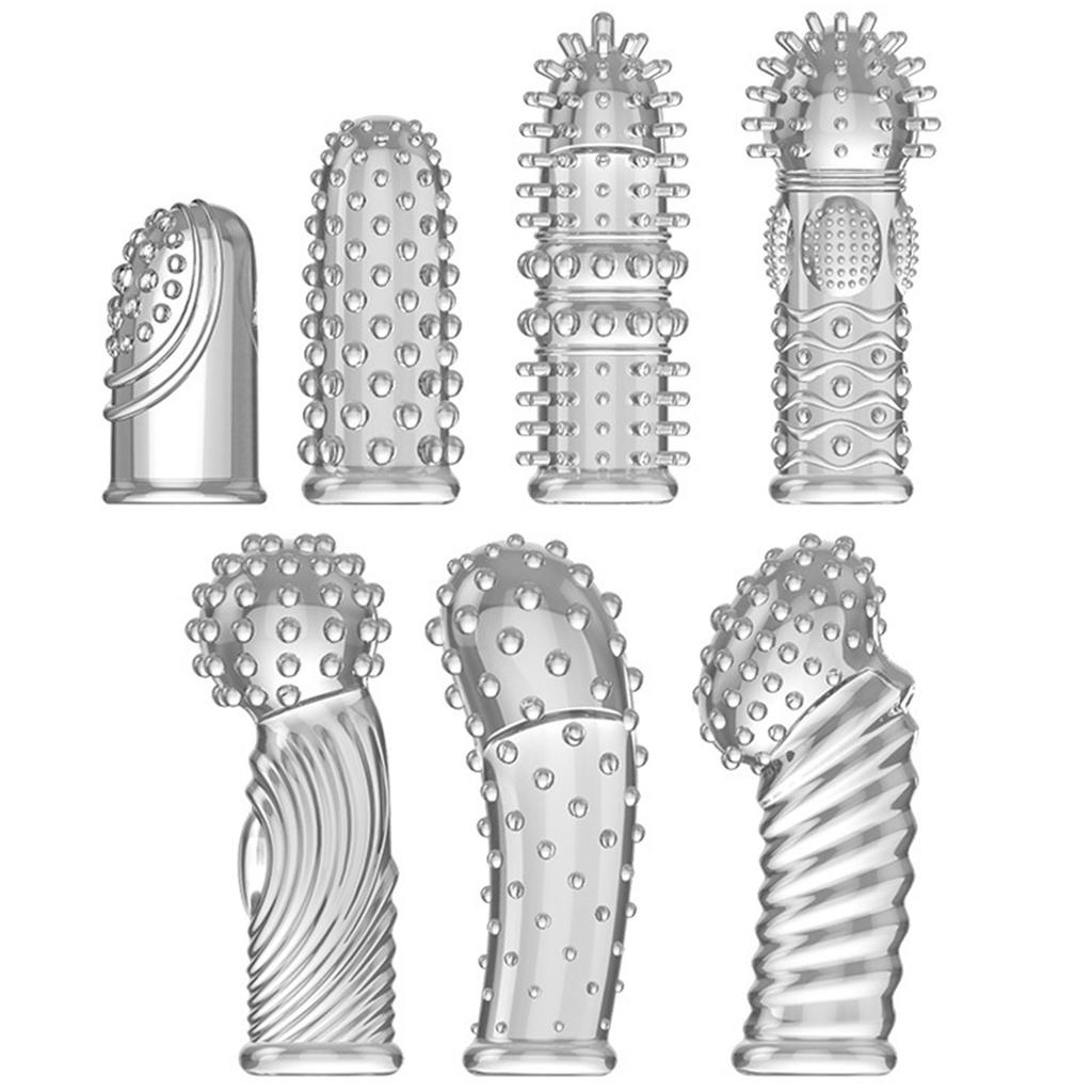 2 шт., презервативы для стимуляции клитора с шипами, нитью, рукавами для пальцев для женщин, вагинальный массаж точки G, секс-игрушки для пар, Les