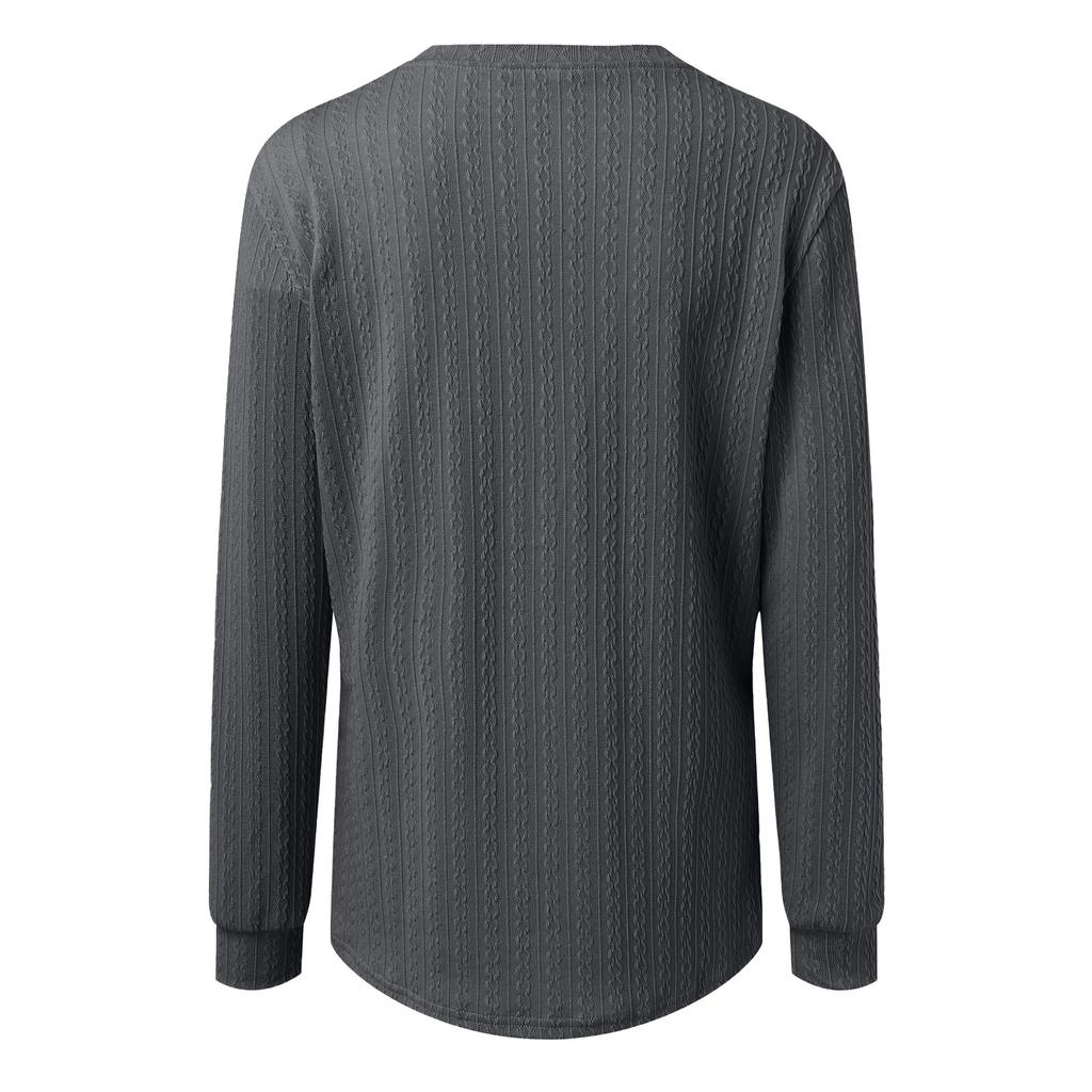 Женская мода с длинным рукавом однотонная футболка с v-образным вырезом и пуговицами повседневный топ с принтом