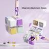 Cube Pill Box with Lanyard Portable 8-Cell Medicine Box Sealed Pill Dispenser Cube 7 Days A Week for Travel Work Daily Outings