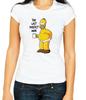 Simpsons Characters Homer Simpson 3/4 Short Sleeve T Shirt Woman G095