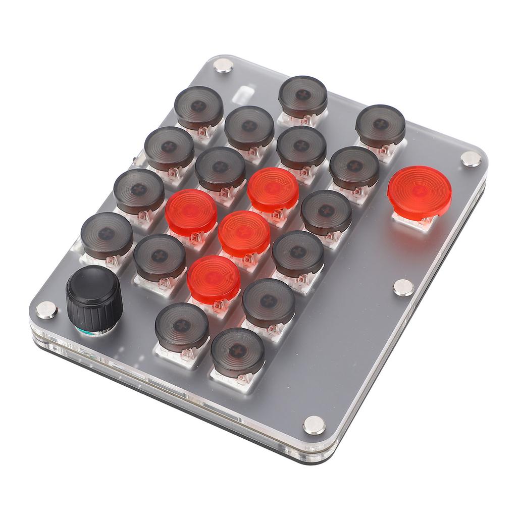 Одноручная макромеханическая клавиатура 21 клавиша 1 ручка USB C BT соединение красный переключатель портативный