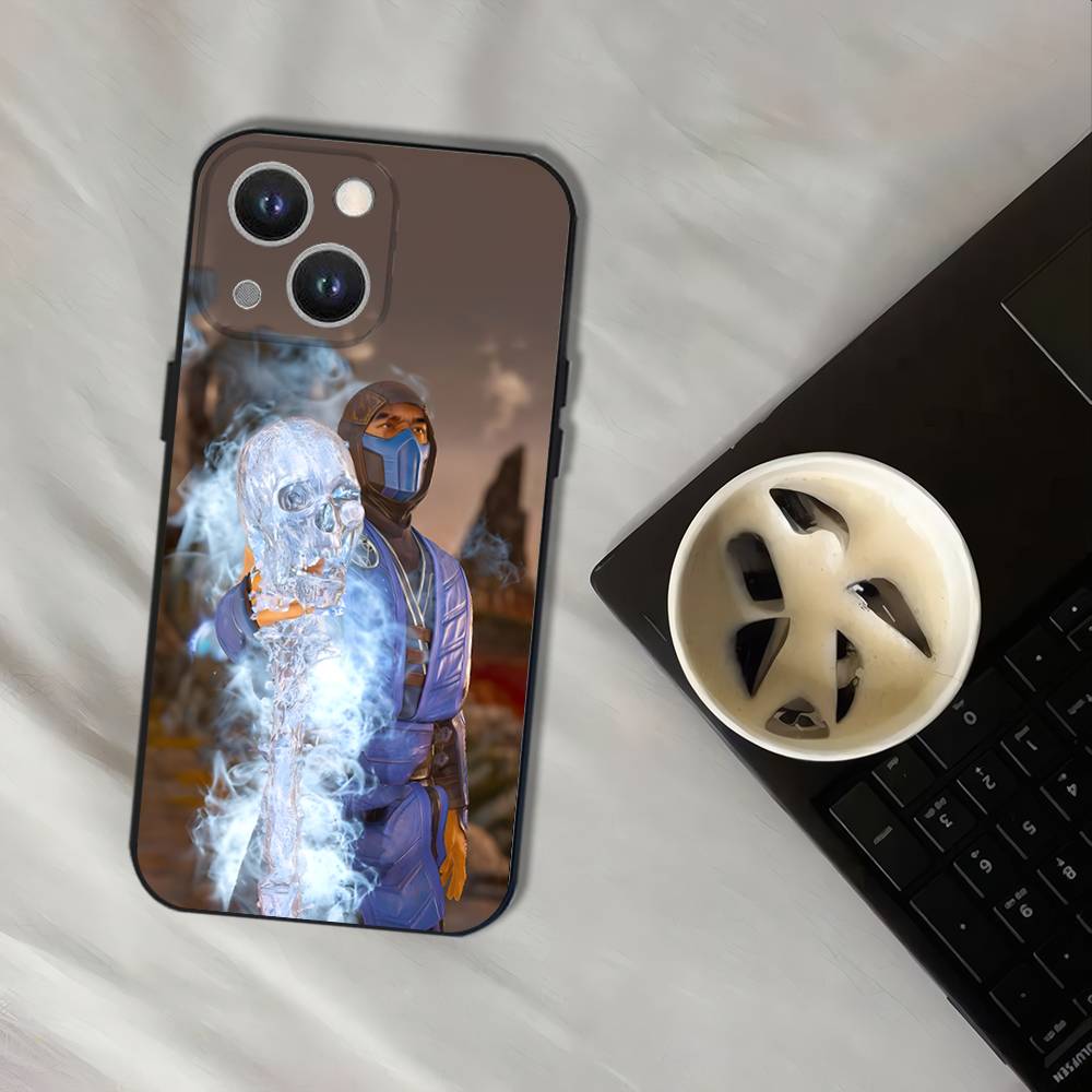 Игровой чехол MK Sub Zero для iPhone 17,16,15,14,13,12,11,Pro,XS,Max,XR,Plus,E,SE4,Mini Черный мягкий чехол