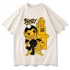 Игровая футболка Bendy and The Ink Machine Летняя с коротким рукавом Женские футболки Уличная мода Унисекс Свободные с круглым вырезом Футболки с графическим принтом
