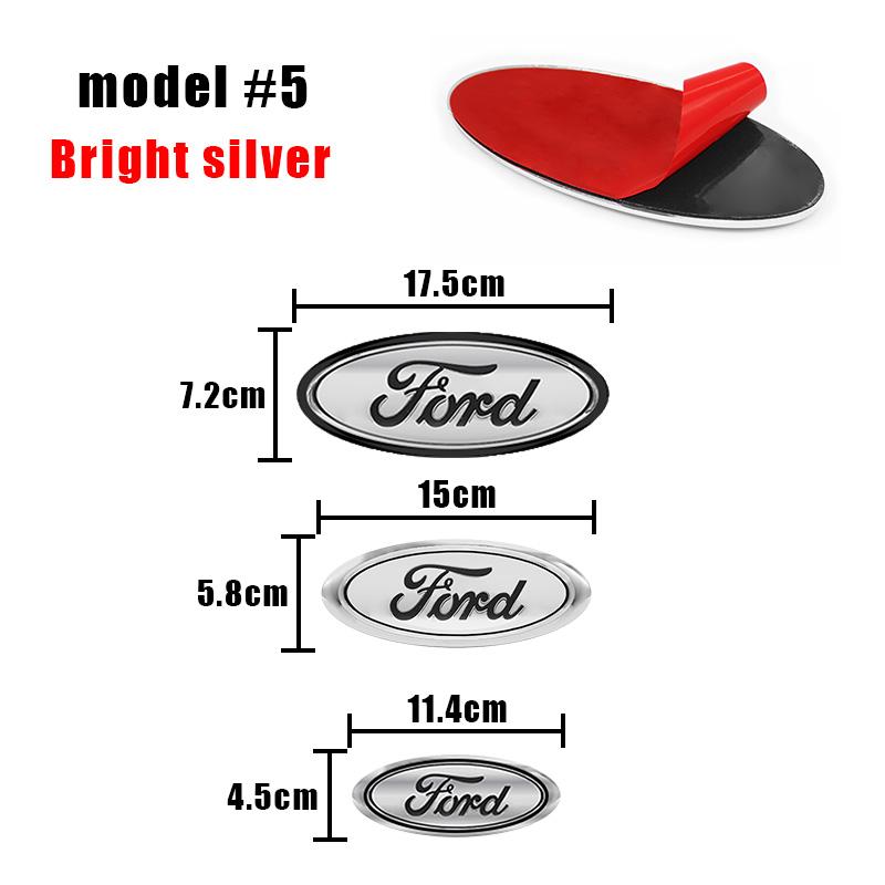 kcajq5 114mm/150mm/175mm Car Front Hood Emblem for Ford Fiesta Range Focus Mondeo Explorer Fusion Transit Edge Auto Rear Trunk Sticker